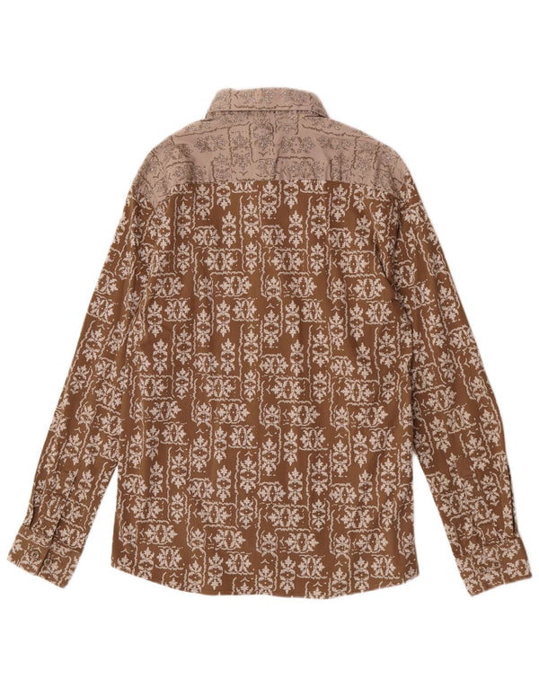 S.Oliver Camisa De Hombre Grande Marrón Floral Algodón