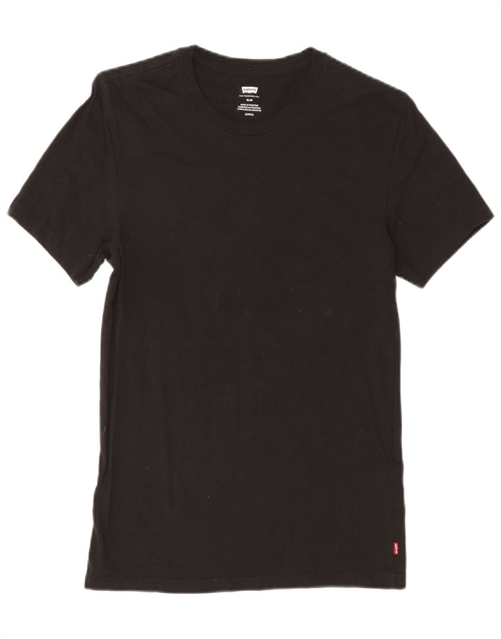 Levi's Hombre Slim Fit Camiseta Top Pequeño Algodón Negro