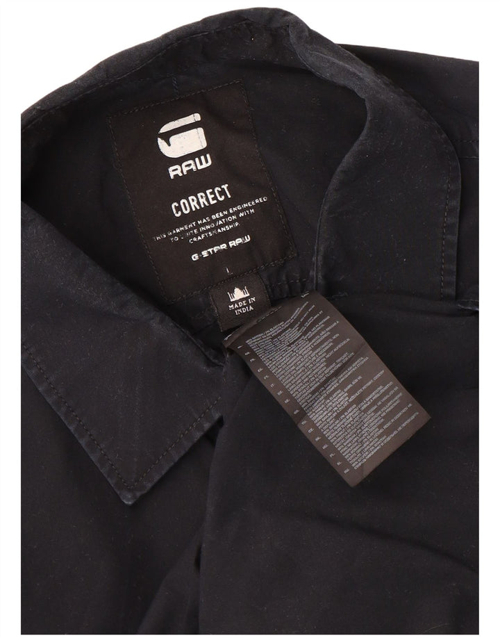 Camisa G-Star Hombre Grande Algodón Negro