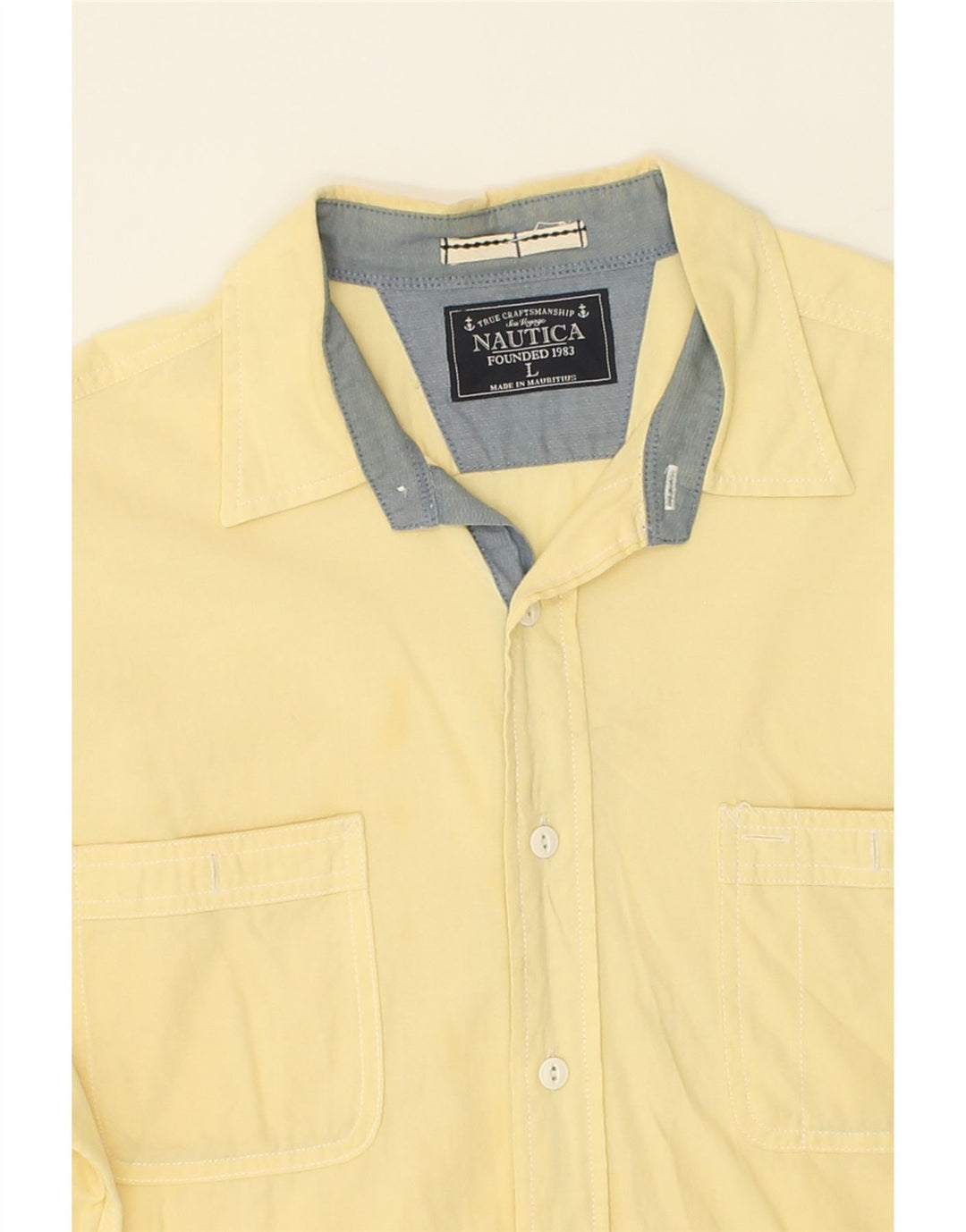 NAUTICA Mens Shirt Large Yellow Cotton Vintage Nautica and Second-Hand Nautica from Messina Hembry 