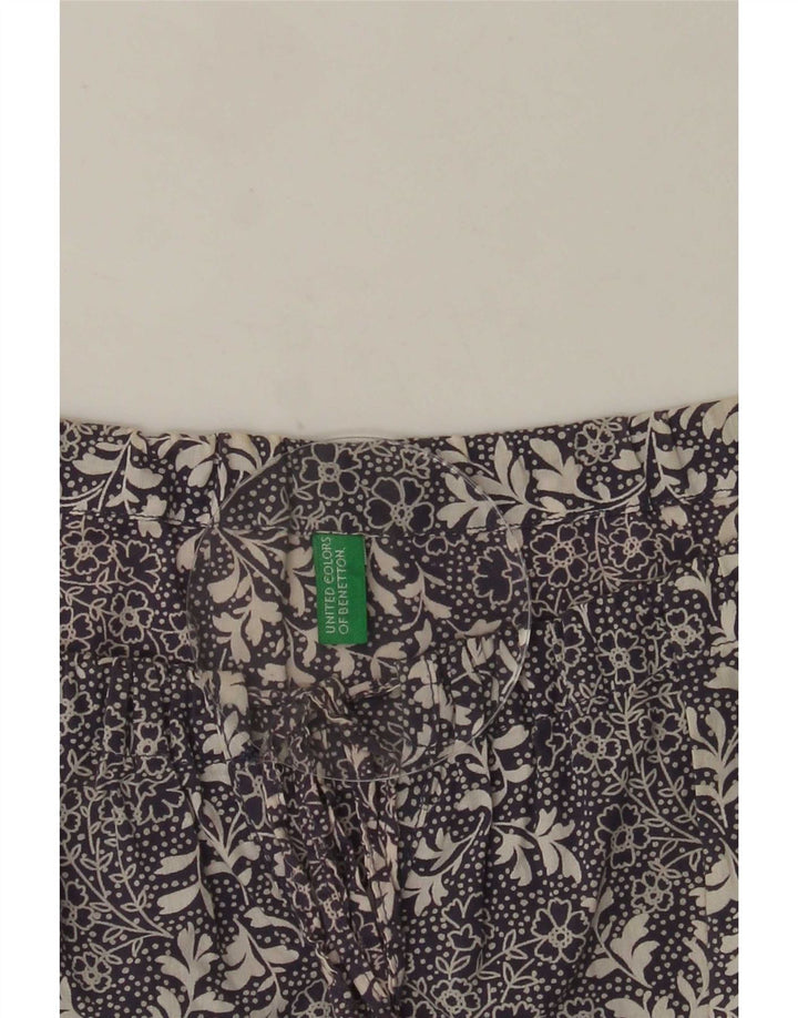 Benetton Blusa Mujer ES 44 Azul Medio Floral