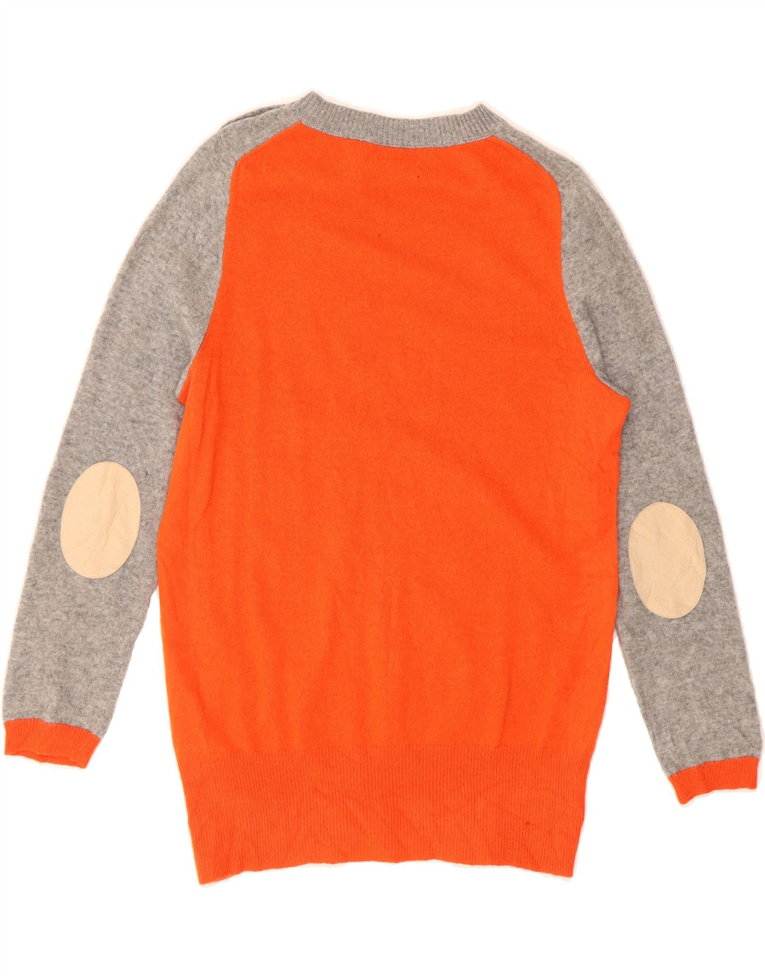 J. CREW Womens Crew Neck Jumper Sweater UK 14 Medium Grey Colourblock Vintage J. Crew and Second-Hand J. Crew from Messina Hembry 