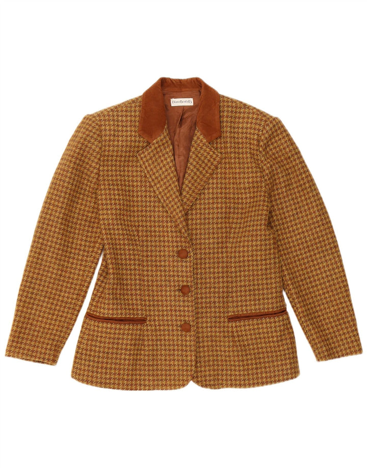 Chaqueta tipo blazer para mujer de Diana Bentall IT 42 Pata de gallo marrón medio