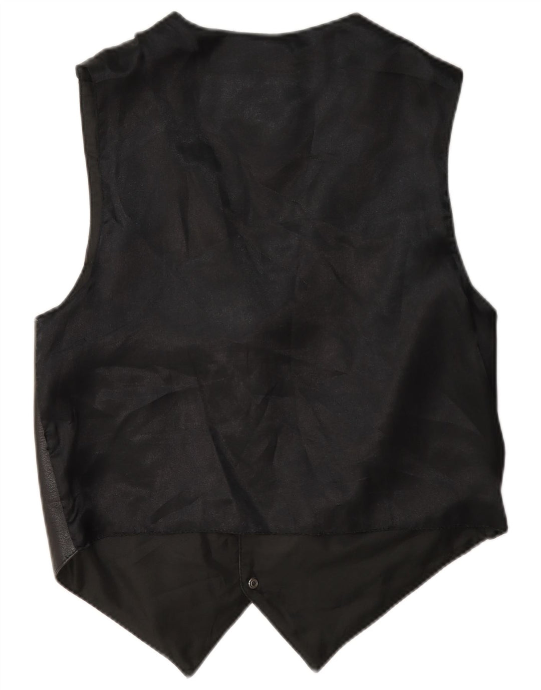 Chaleco de cuero vintage para hombre pequeño negro