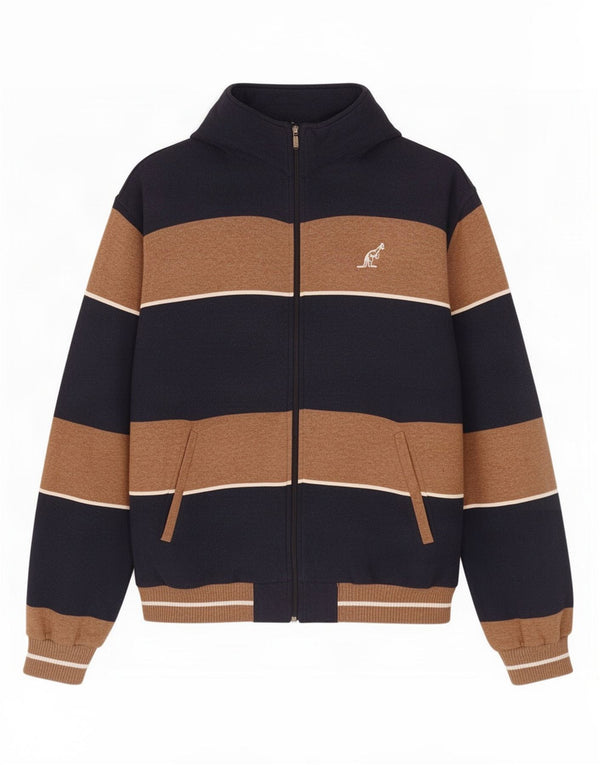 AUSTRALIAN L'ALPINA Suéter tipo cárdigan para hombre IT 56 2XL Azul marino a rayas