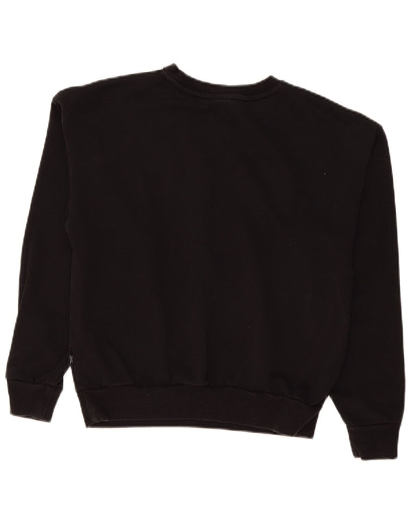 Puma Sudadera de gran tamaño con gráfico para mujer UK 6 XS Algodón negro