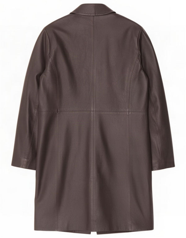 Abrigo de cuero para mujer Marks & Spencer UK 44 Medium Black Classic
