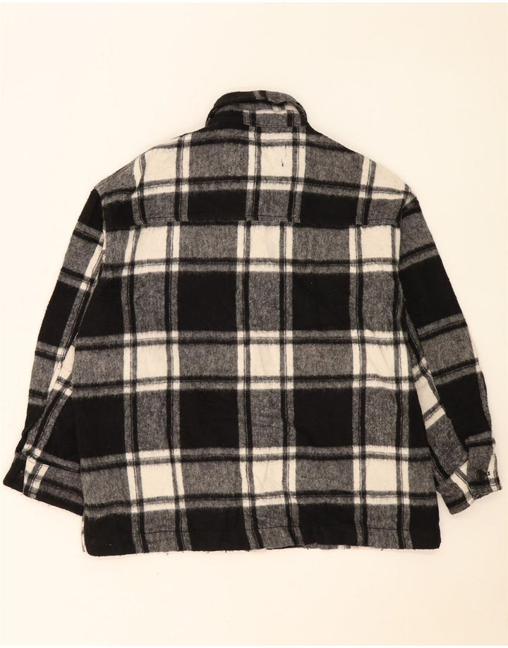 Zara Chaqueta utilitaria extragrande para mujer Reino Unido 10 Small Black Check Acrílico