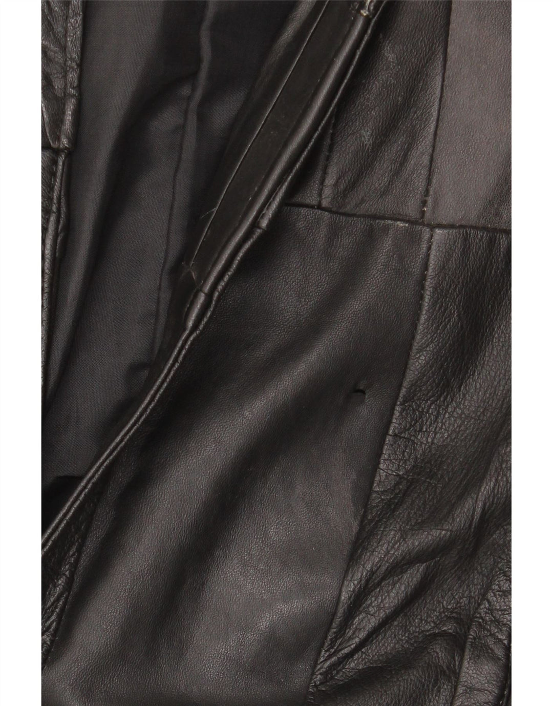 VINTAGE Chaleco de cuero para hombre Reino Unido 38 Patchwork negro medio