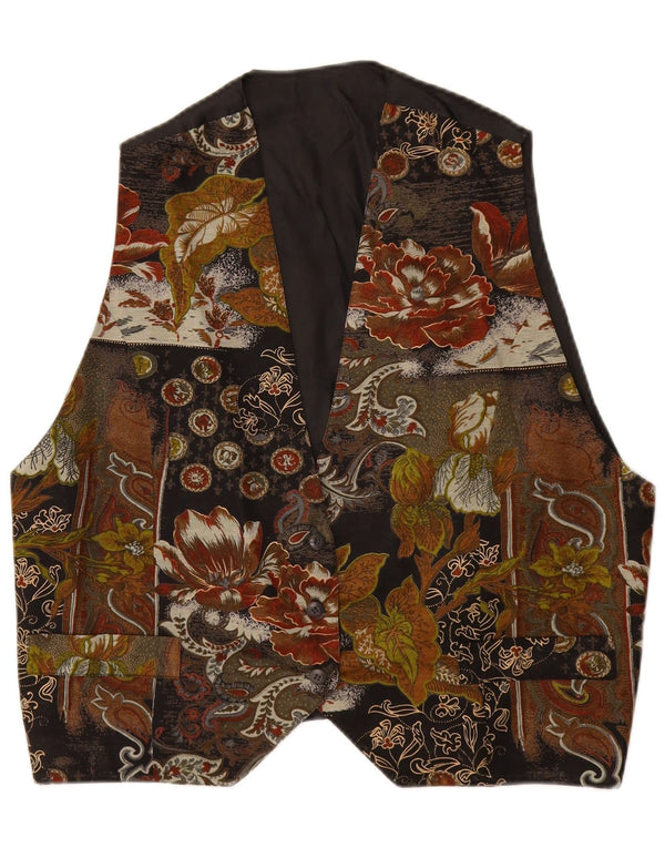 Vintage mujer chaleco Reino Unido 22 3XL multicolor floral