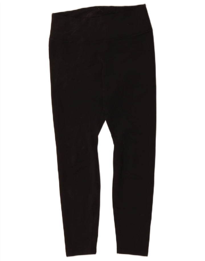 NIKE Leggings capri gráficos Dri Fit para mujer UK 12 Mediano Negro Poliéster