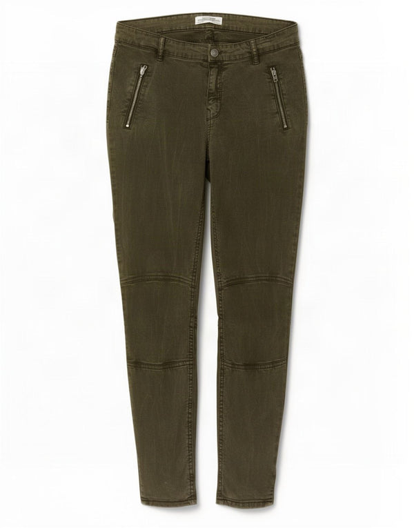 Zara Vaqueros pitillo para mujer EU 38 Small W28 L27 Khaki Lyocell