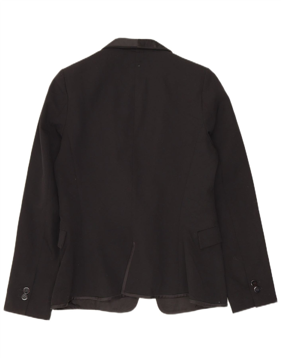 ZARA Chaqueta Blazer Mujer UK 10 Small Poliéster Negro