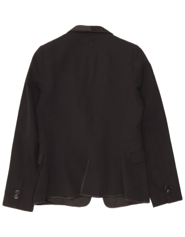 ZARA Chaqueta Blazer Mujer UK 10 Small Poliéster Negro
