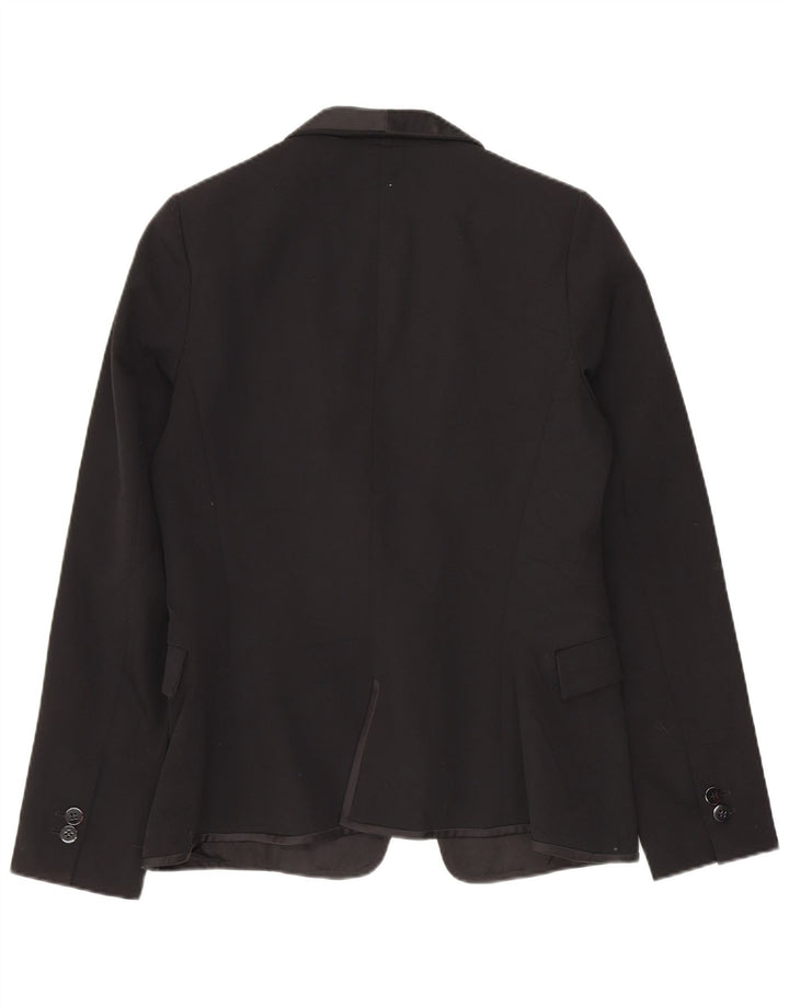 ZARA Chaqueta Blazer Mujer UK 10 Small Poliéster Negro