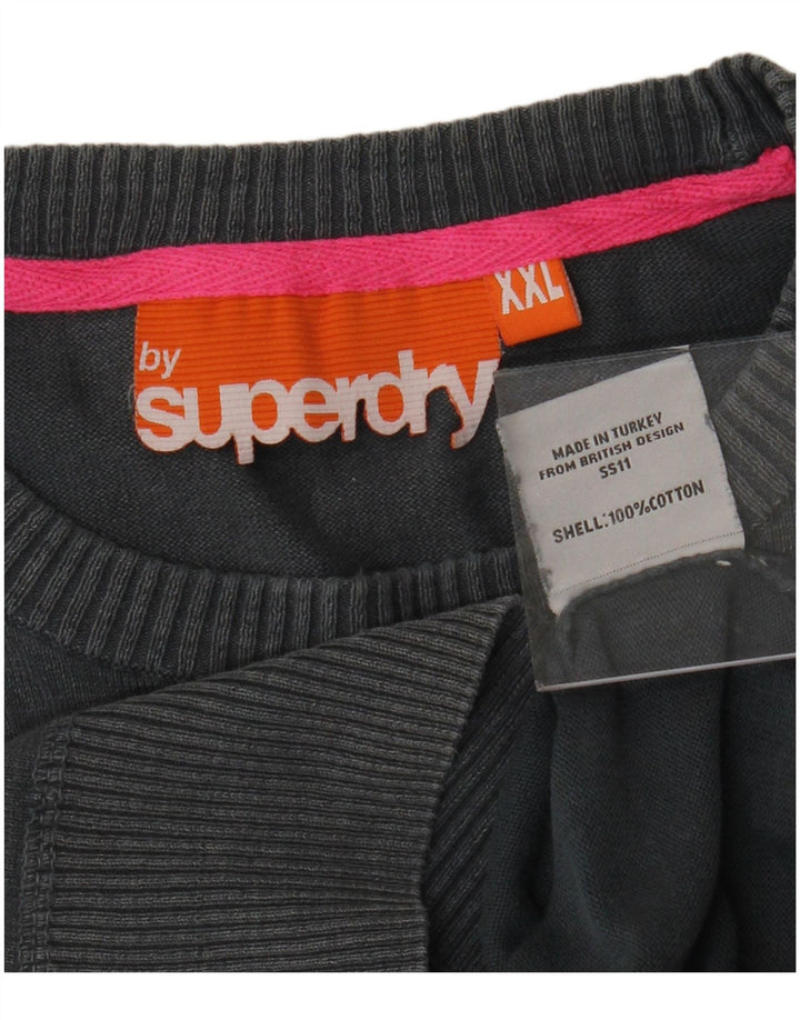 SUPERDRY Suéter tipo jersey con cuello redondo para hombre 2XL Algodón gris