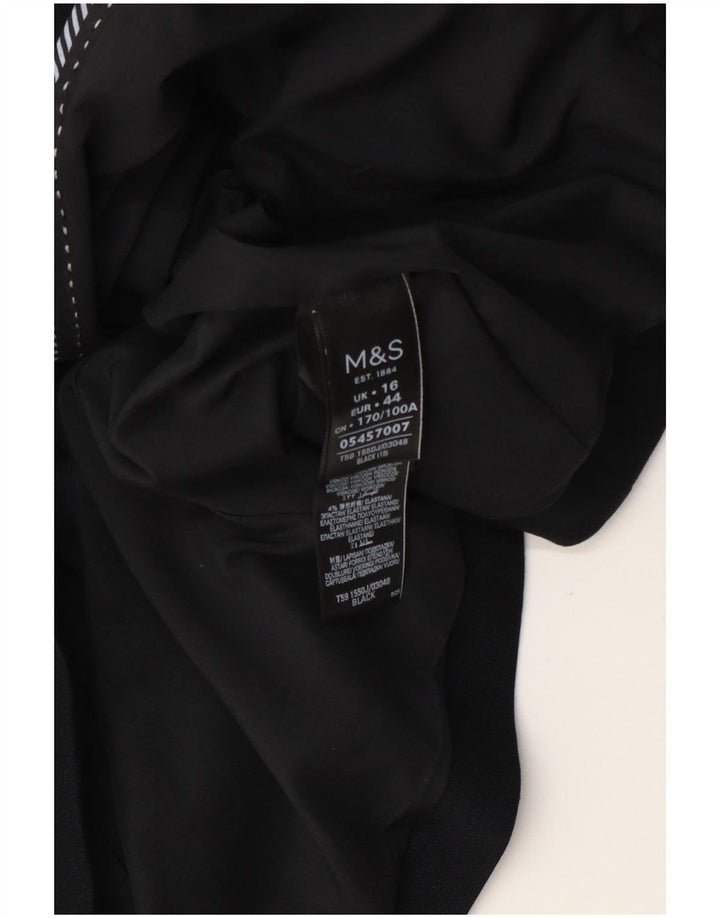 Marks & Spencer Chaqueta tipo blazer corta con 2 botones para mujer UK 46 Grande Negro