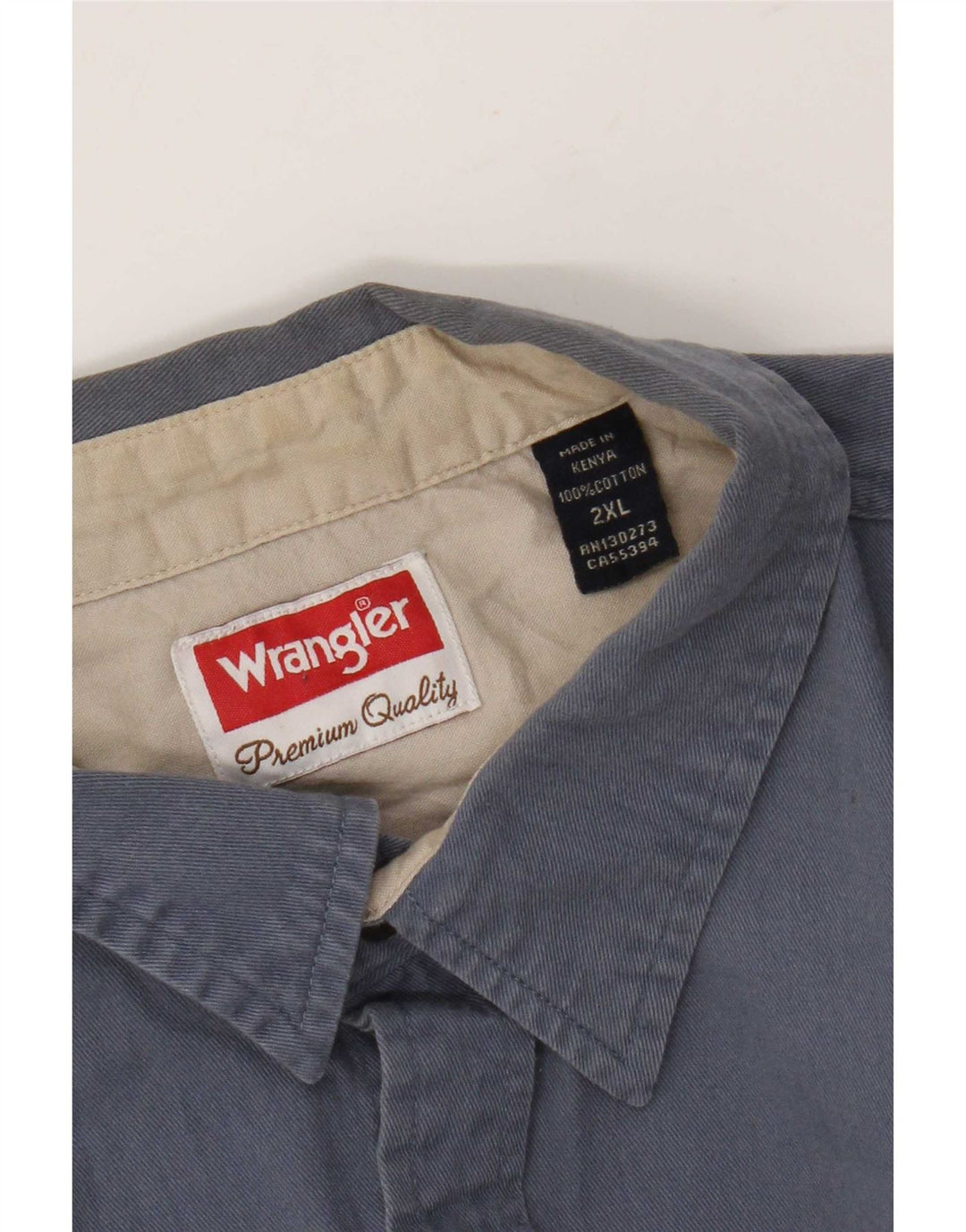 Camisa Wrangler Hombre 2XL Algodón Azul