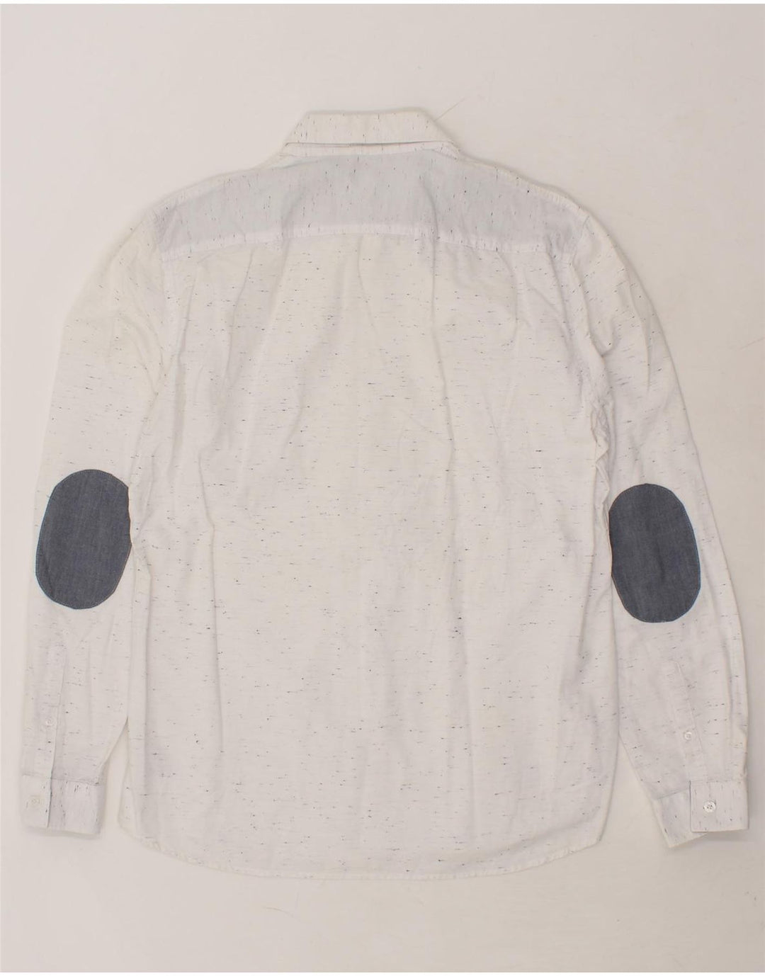 JULES Mens Slim Shirt Large White Flecked Cotton Vintage Jules and Second-Hand Jules from Messina Hembry 