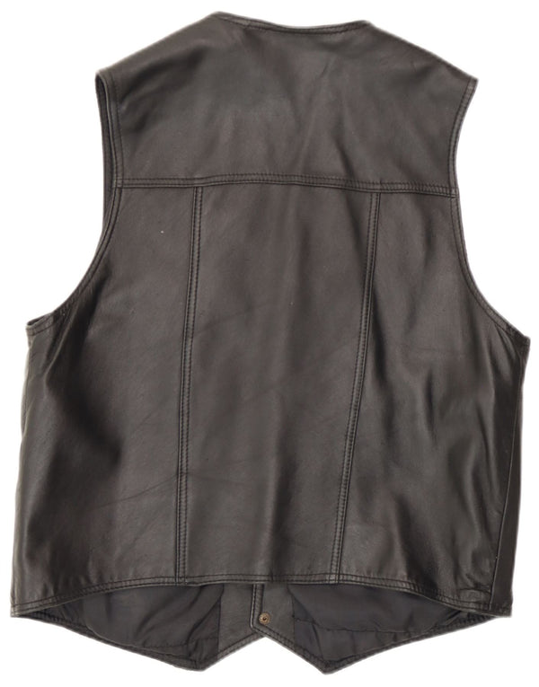 Mondi Chaleco de cuero para hombre UK 36 Small Negro