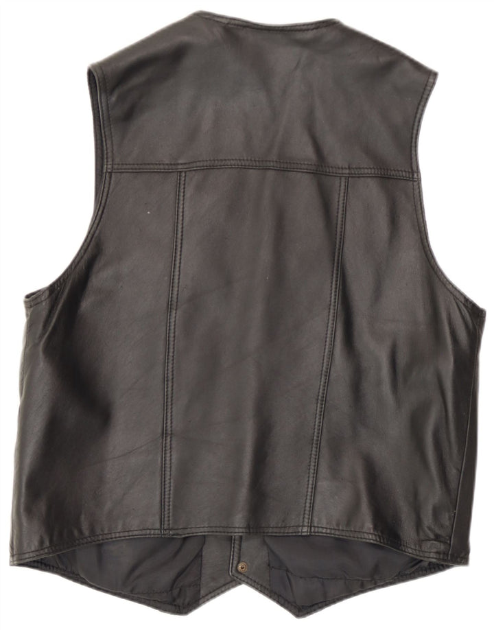 Mondi Chaleco de cuero para hombre UK 36 Small Negro