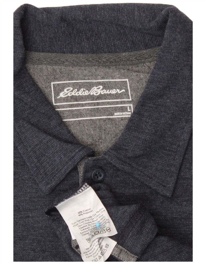 Eddie Bauer Polo para hombre grande azul marino algodón