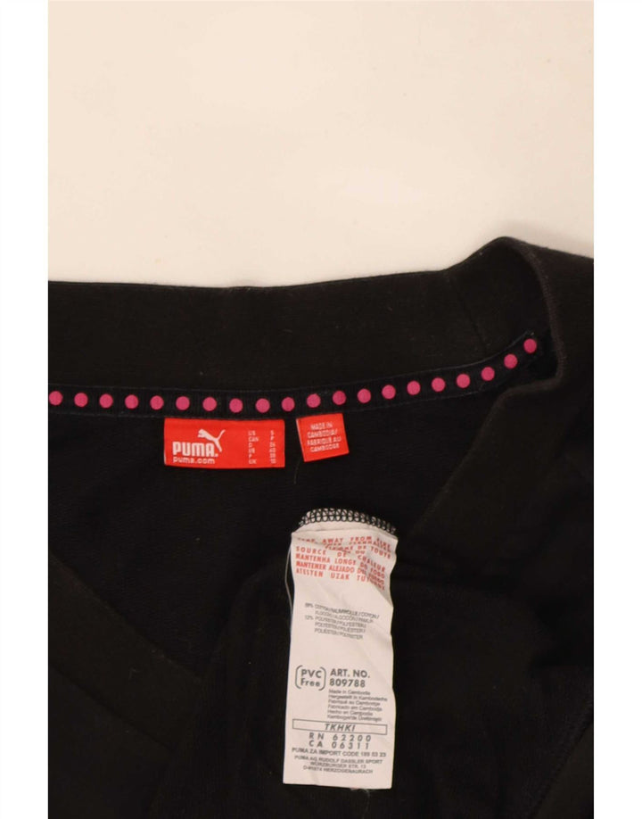Puma Sudadera extragrande para mujer, talla 10, algodón negro pequeño