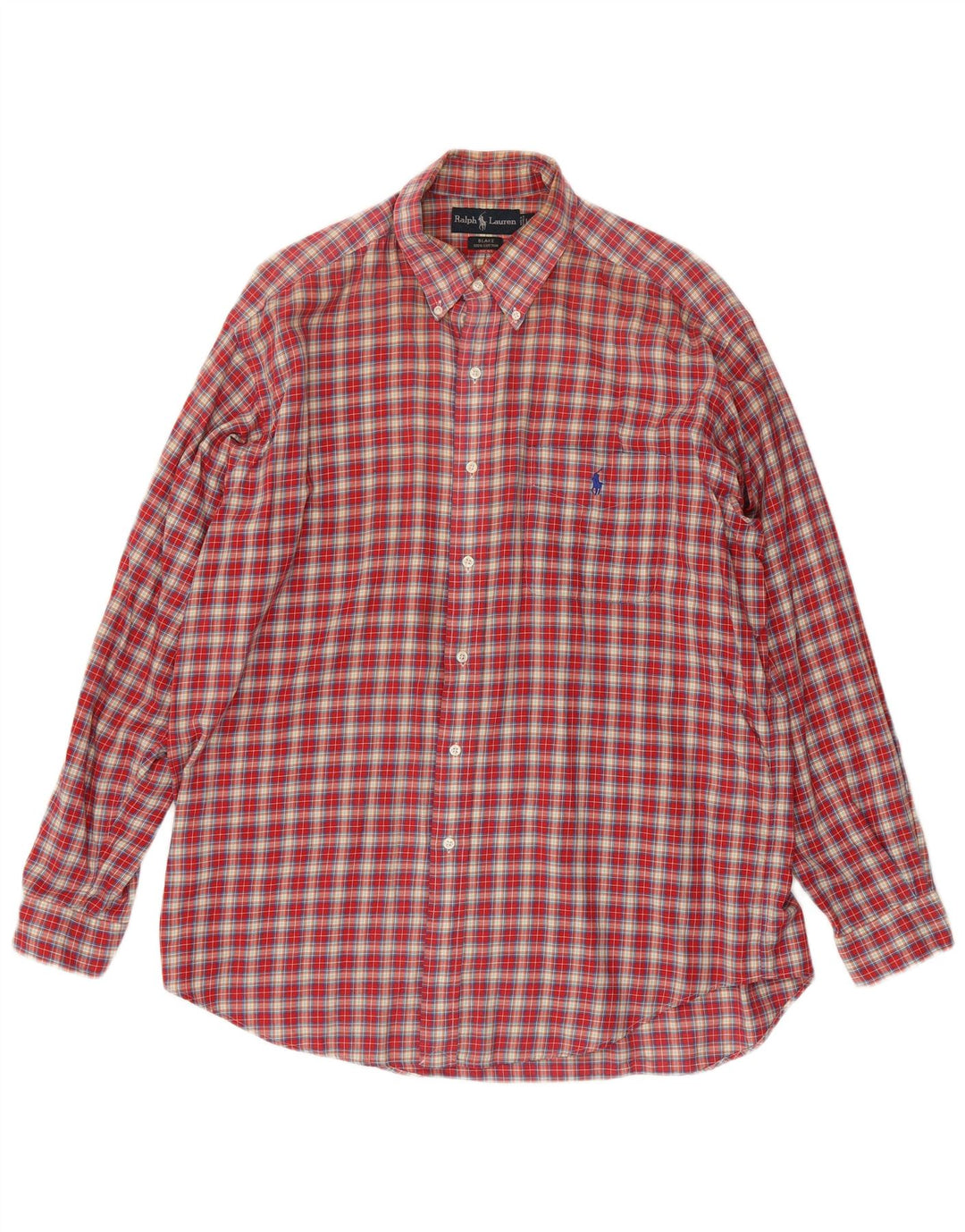RALPH LAUREN Camisa de franela holgada Blake para hombre Algodón a cuadros rojos grandes