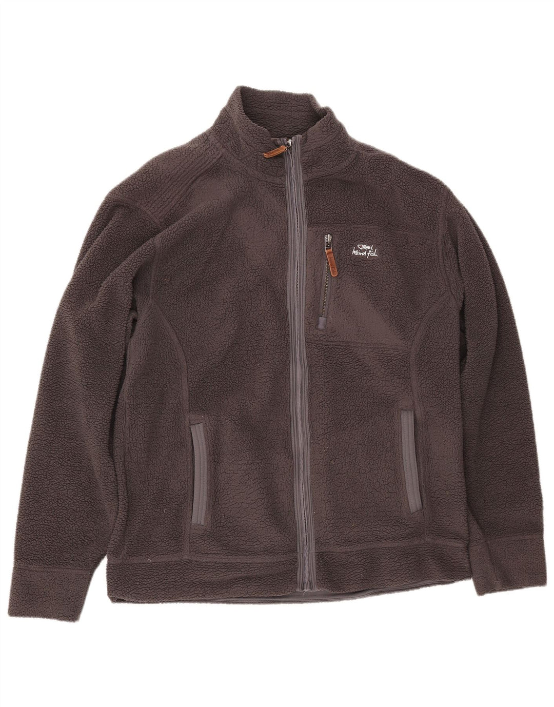 WEIRD FISH Chaqueta polar para hombre UK 40 Large Gris Poliéster