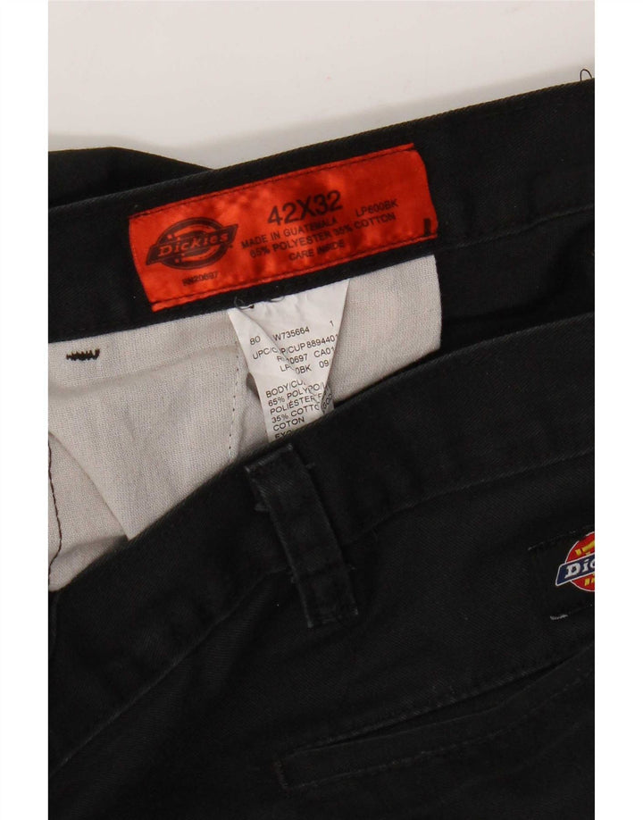 Dickies Pantalones cargo rectos para hombre W42 L32 Poliéster negro