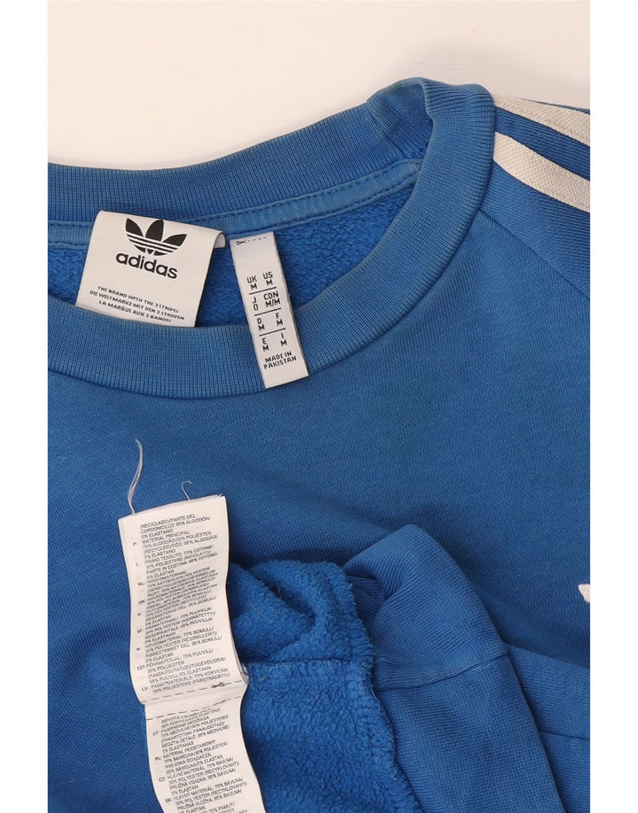 Adidas Hombre Sudadera Jumper Azul Medio Algodón