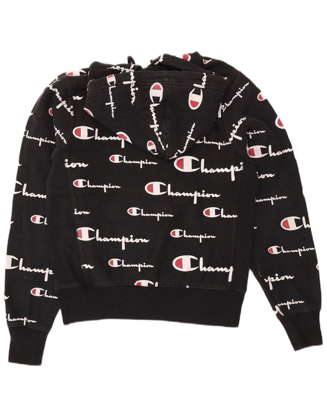 CHAMPION Jersey con capucha y gráfico de tejido inverso para hombre Pequeño Algodón negro