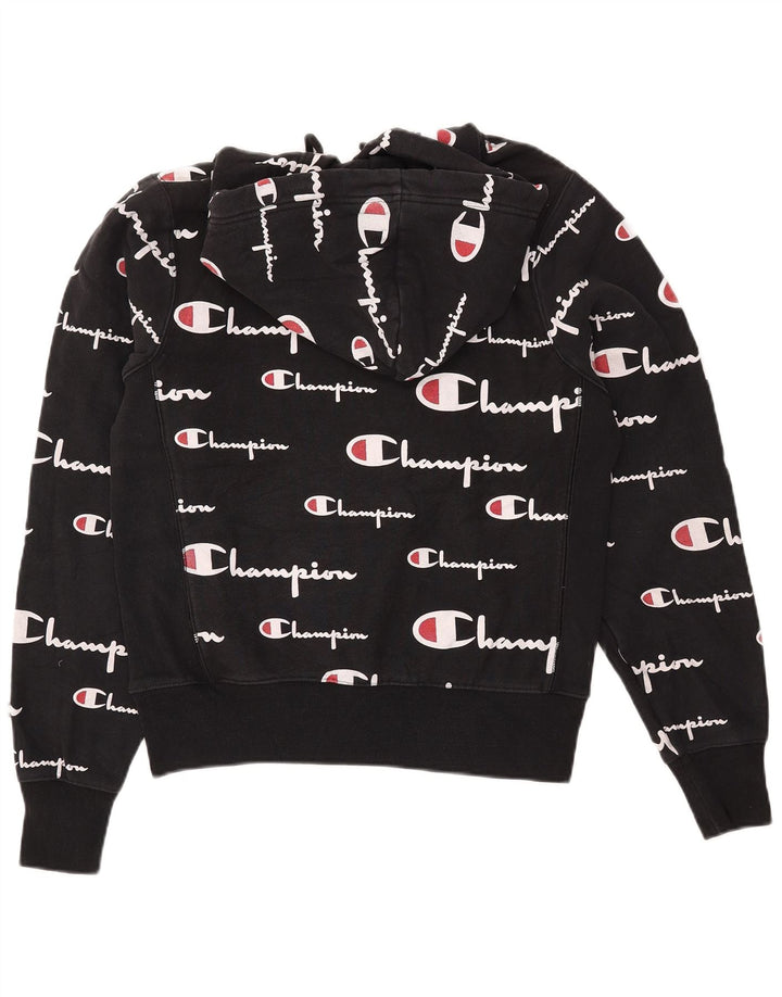 CHAMPION Jersey con capucha y gráfico de tejido inverso para hombre Pequeño Algodón negro