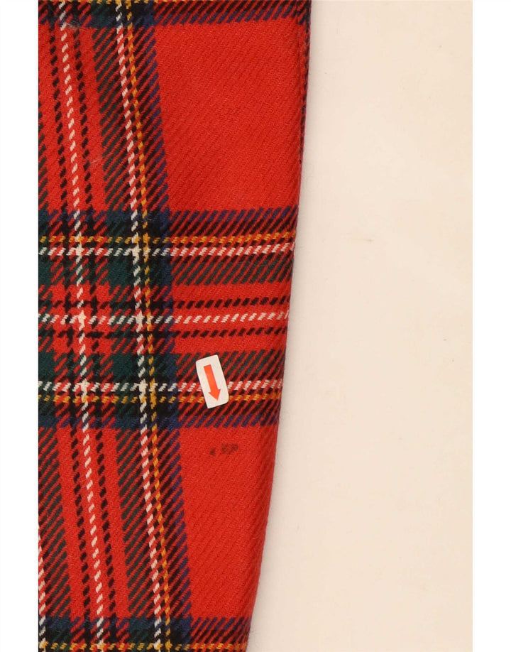 Falda lápiz vintage para mujer W26 cuadros rojos pequeños