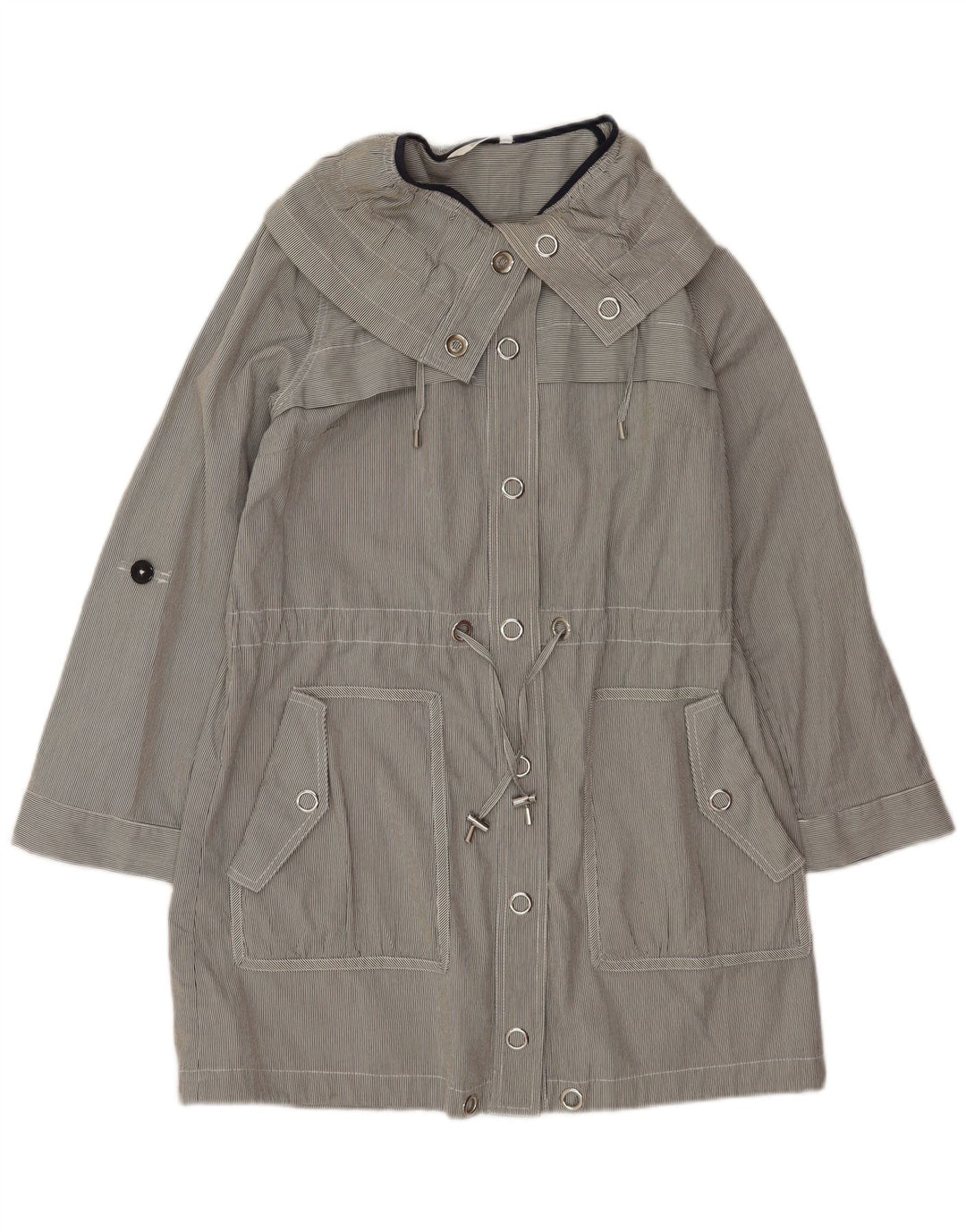 Marks & Spencer Gabardina extragrande para mujer Reino Unido 10 Pequeño gris a rayas