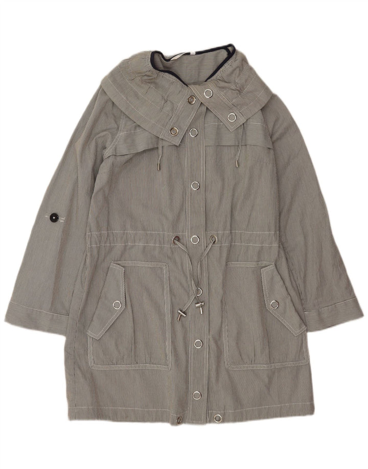 Marks & Spencer Gabardina extragrande para mujer Reino Unido 10 Pequeño gris a rayas