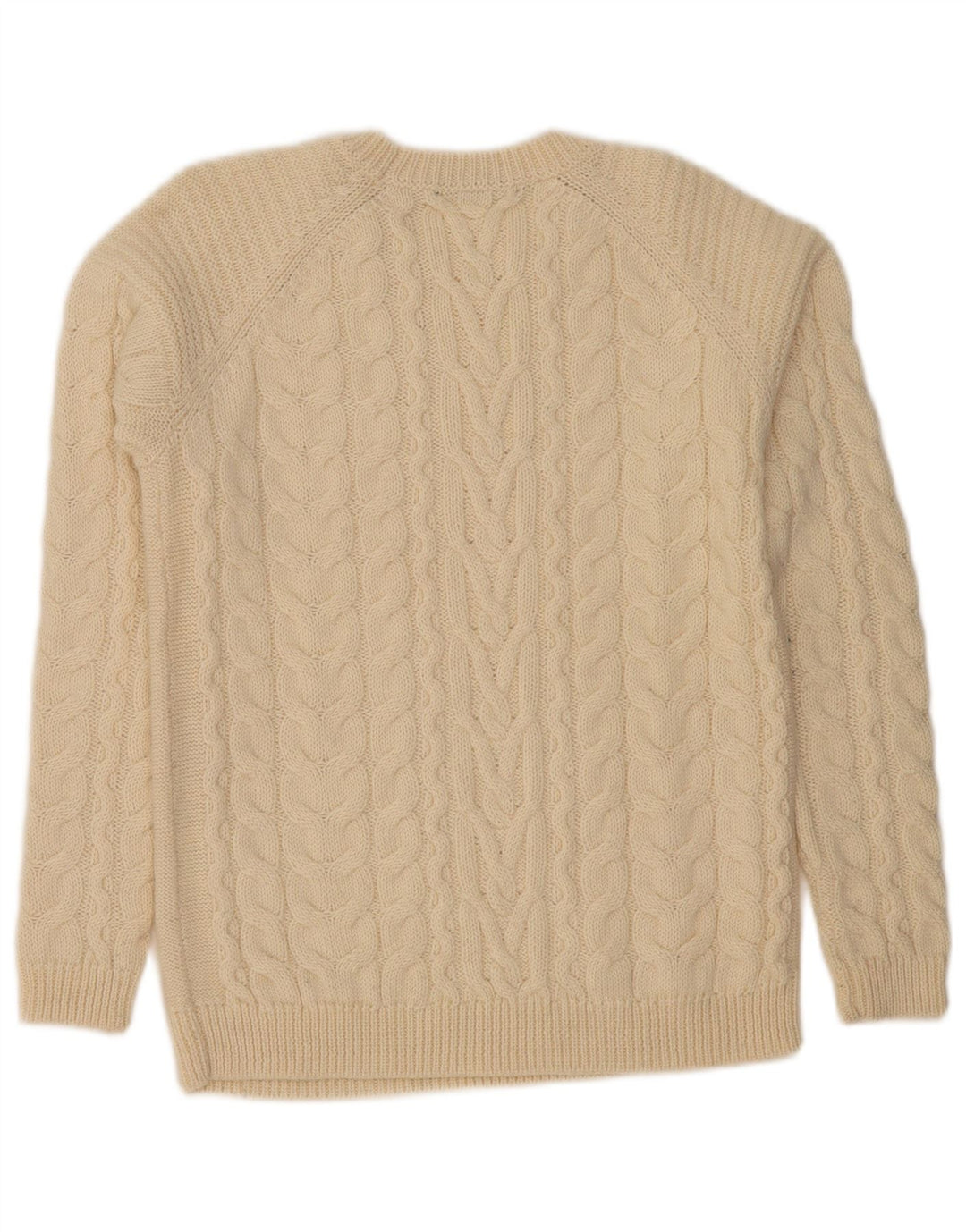 HALLHUBER Jersey de cuello redondo para mujer UK 14 Lana beige mediana