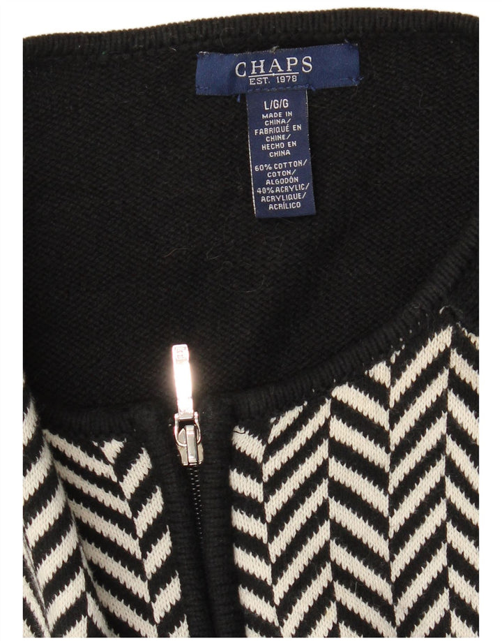 CHAPS Suéter tipo cárdigan para mujer UK 40 Grande Algodón en espiga negro