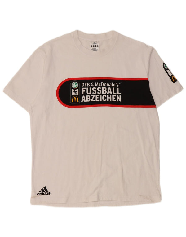Adidas Hombre Camiseta Gráfica Top Grande Blanco Colorblock Algodón