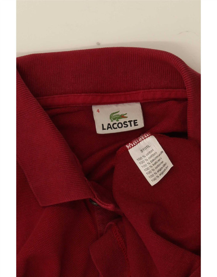 Polo Lacoste para hombre talla 4 mediano algodón rojo