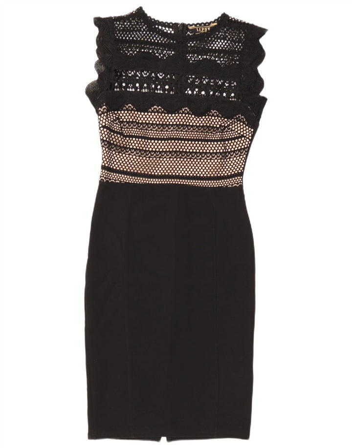 Lipsy Vestido tubo sin mangas para mujer UK 8 Small Poliéster negro
