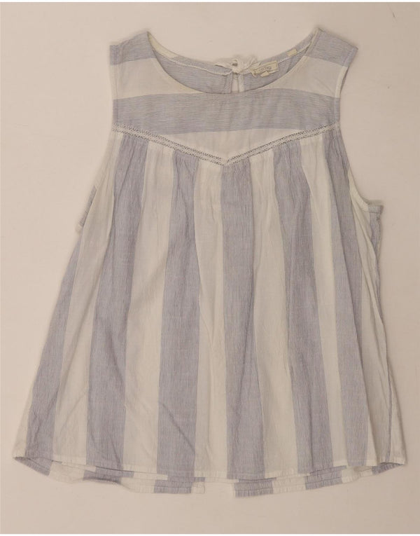 Blusa sin mangas para mujer Fat Face UK 46 Algodón a rayas azules grandes
