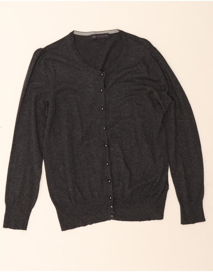 Marks & Spencer Suéter tipo cárdigan para mujer UK 44 Viscosa gris medio