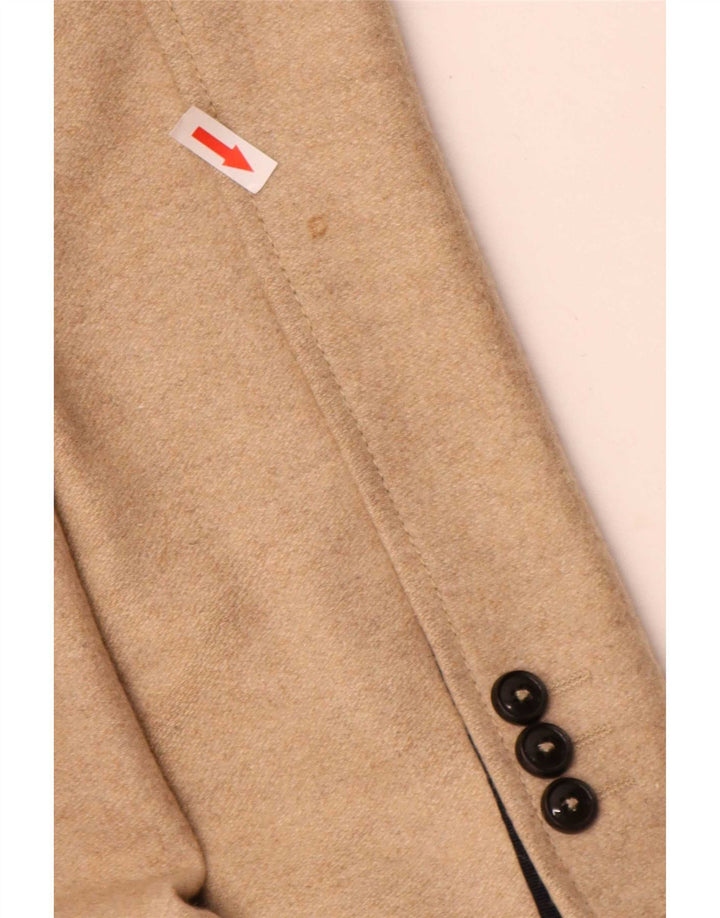 Zara Hombre Abrigo UK 38 Lana Beige Medio