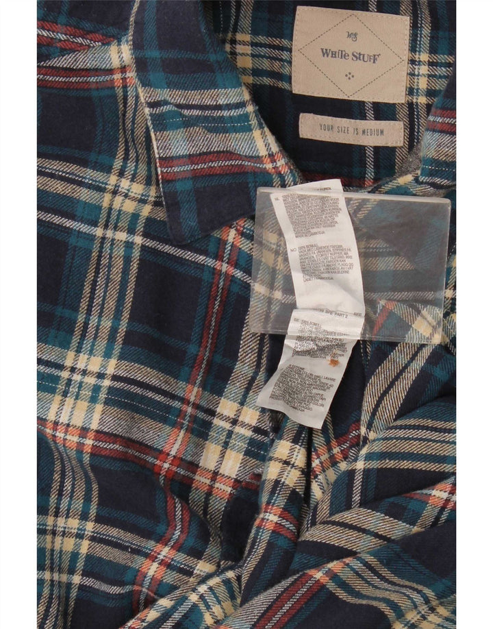 Camisa de franela para hombre de White Stuff de algodón a cuadros en azul medio