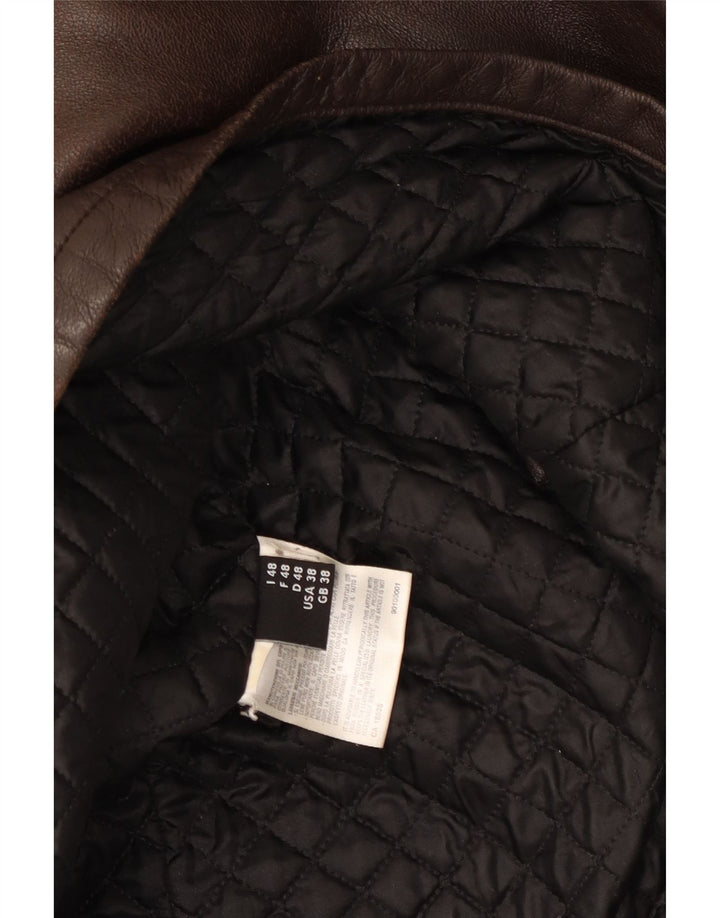 Belfe & Belfe Chaqueta de cuero para hombre UK 38 Cuero marrón medio