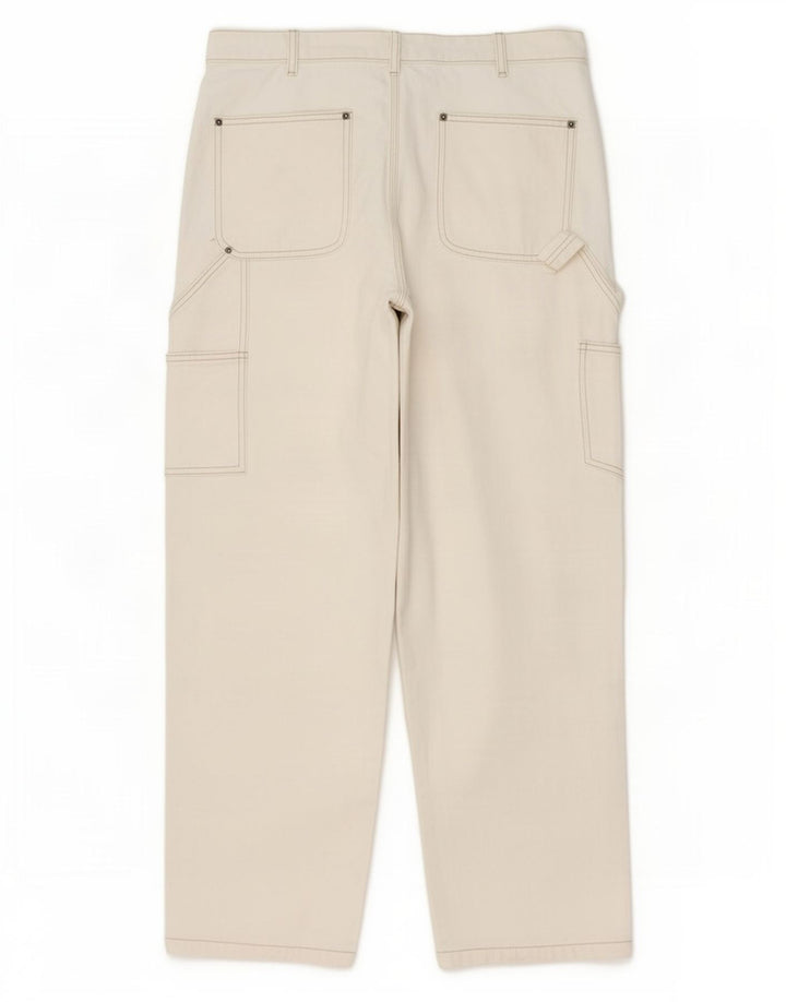 Zara Jeans rectos cargo para hombre EU 42 Large W32 L30 Beige