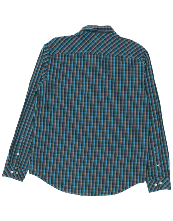TIMBERLAND Camisa Slim Fit De Algodón A Cuadros Azul Grande Para Hombre