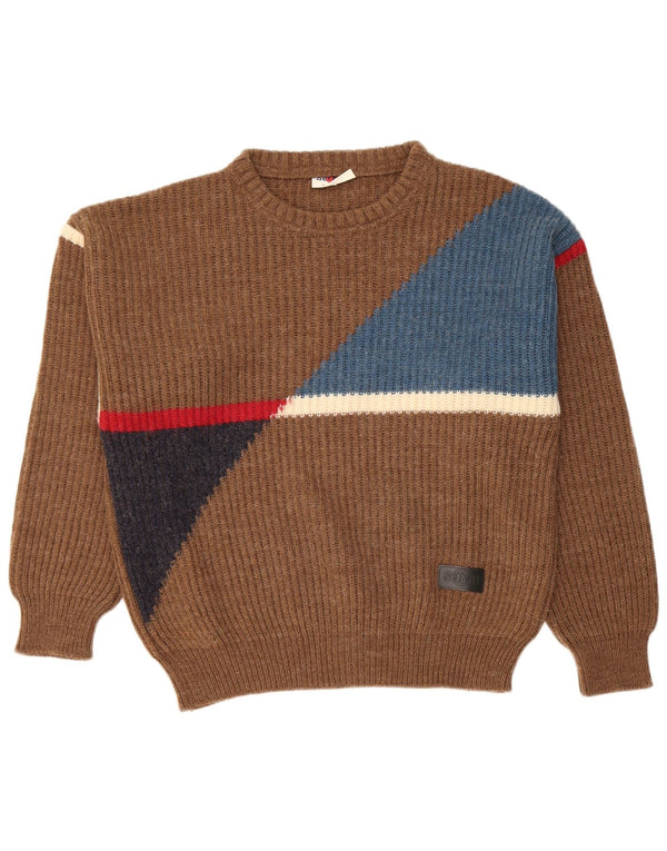 Setball Hombre Jersey De Cuello Redondo IT 50 Medium Brown Colorblock