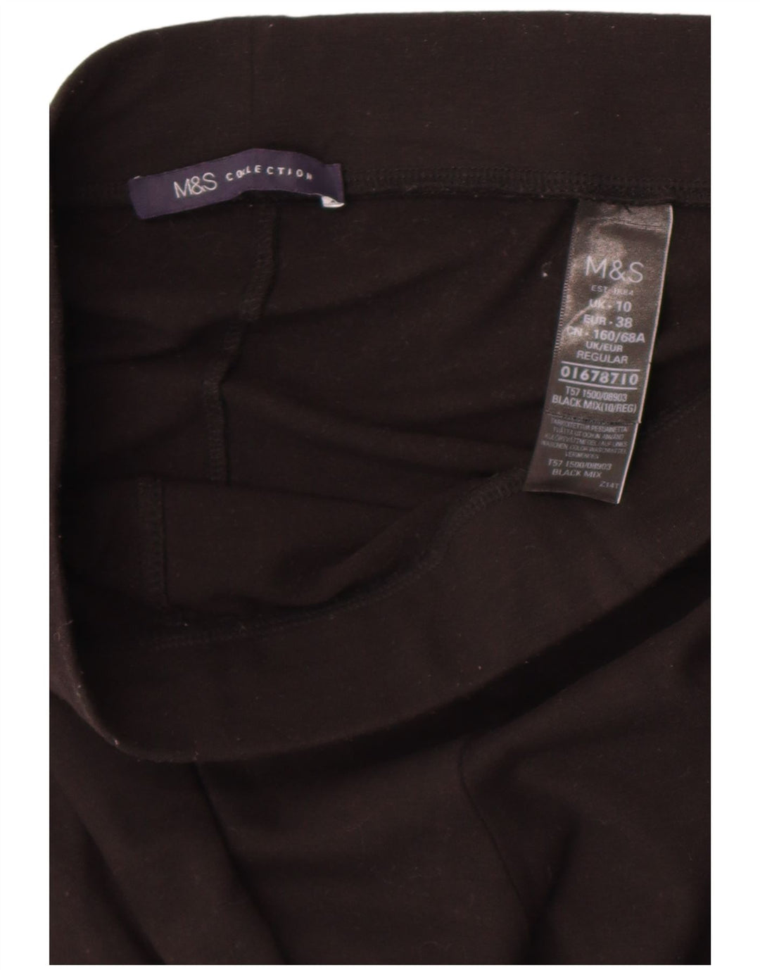 Marks & Spencer Leggings para mujer UK 10 Small Poliéster negro